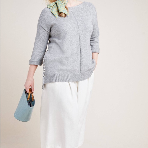 Anthropologie Fresnel Pullover Women's Sweater with Button Detail size 1x - Picture 2 of 9